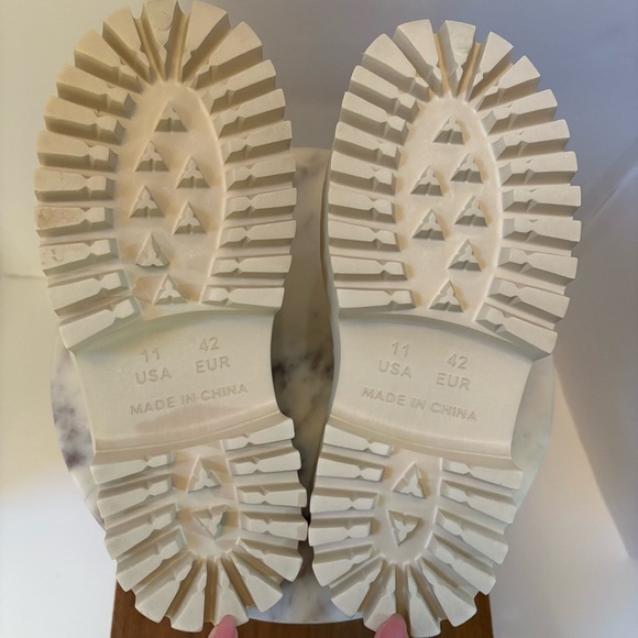 Lili & Oumer Beige Cream Platform Slide Sandals Women’s 11 EUR 42 Chunky Sole - Picture 13 of 16